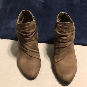 Selling: Andrew Geller, brown suede dress booties